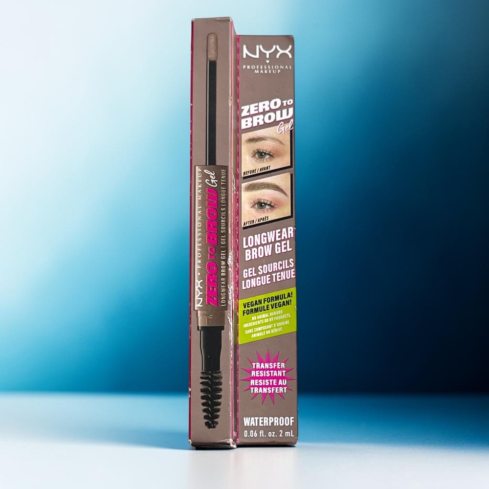 NYX Zero to Brow Gel 2mL Ash Blonde New Longwear Waterproof ZTBG02A
